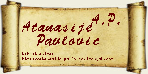 Atanasije Pavlović vizit kartica